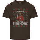 Go Jesus It's Your Birthday Funny Christmas Mens Cotton T-Shirt Tee Top Dark Chocolate