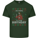 Go Jesus It's Your Birthday Funny Christmas Mens Cotton T-Shirt Tee Top Forest Green