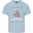 Go Jesus It's Your Birthday Funny Christmas Mens Cotton T-Shirt Tee Top Light Blue