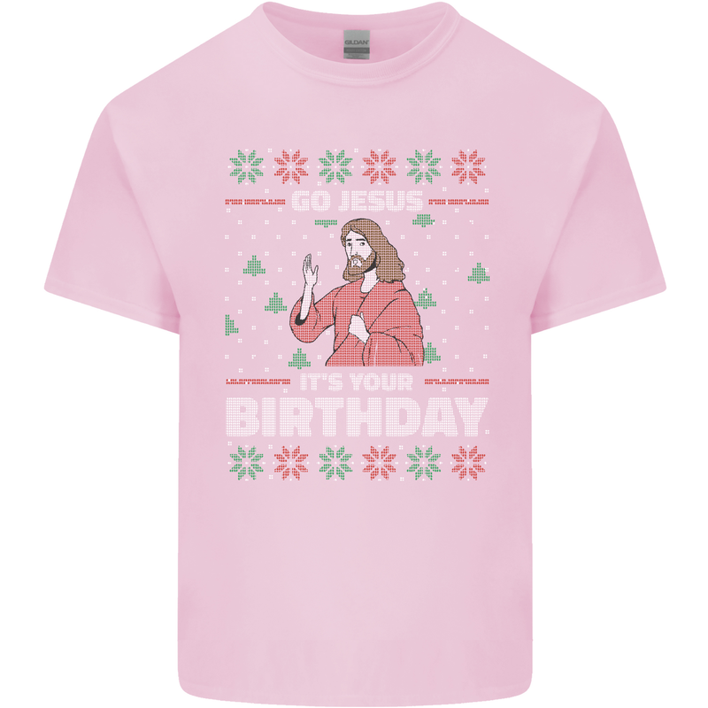 Go Jesus It's Your Birthday Funny Christmas Mens Cotton T-Shirt Tee Top Light Pink