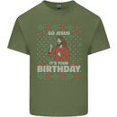 Go Jesus It's Your Birthday Funny Christmas Mens Cotton T-Shirt Tee Top Military Green