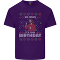 Go Jesus It's Your Birthday Funny Christmas Mens Cotton T-Shirt Tee Top Purple