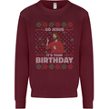 Go Jesus It's Your Birthday Funny Christmas Mens Sweatshirt Jumper Maroon