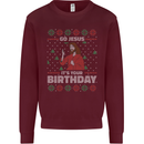 Go Jesus It's Your Birthday Funny Christmas Mens Sweatshirt Jumper Maroon