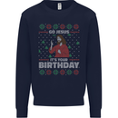 Go Jesus It's Your Birthday Funny Christmas Mens Sweatshirt Jumper Navy Blue