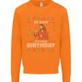 Go Jesus It's Your Birthday Funny Christmas Mens Sweatshirt Jumper Orange