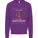Go Jesus It's Your Birthday Funny Christmas Mens Sweatshirt Jumper Purple
