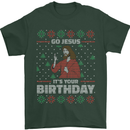 Go Jesus It's Your Birthday Funny Christmas Mens T-Shirt Cotton Gildan Forest Green