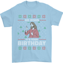Go Jesus It's Your Birthday Funny Christmas Mens T-Shirt Cotton Gildan Light Blue
