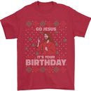 Go Jesus It's Your Birthday Funny Christmas Mens T-Shirt Cotton Gildan Red