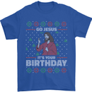 Go Jesus It's Your Birthday Funny Christmas Mens T-Shirt Cotton Gildan Royal Blue