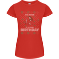 Go Jesus It's Your Birthday Funny Christmas Womens Petite Cut T-Shirt Red