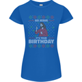 Go Jesus It's Your Birthday Funny Christmas Womens Petite Cut T-Shirt Royal Blue
