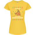 Go Jesus It's Your Birthday Funny Christmas Womens Petite Cut T-Shirt Yellow