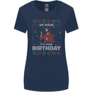Go Jesus It's Your Birthday Funny Christmas Womens Wider Cut T-Shirt Navy Blue