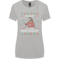 Go Jesus It's Your Birthday Funny Christmas Womens Wider Cut T-Shirt Sports Grey
