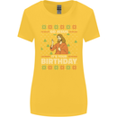 Go Jesus It's Your Birthday Funny Christmas Womens Wider Cut T-Shirt Yellow