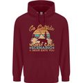 Go Outside Funny Camping Hiking Trekking Childrens Kids Hoodie Maroon