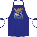 Go Outside Funny Camping Hiking Trekking Cotton Apron 100% Organic Royal Blue
