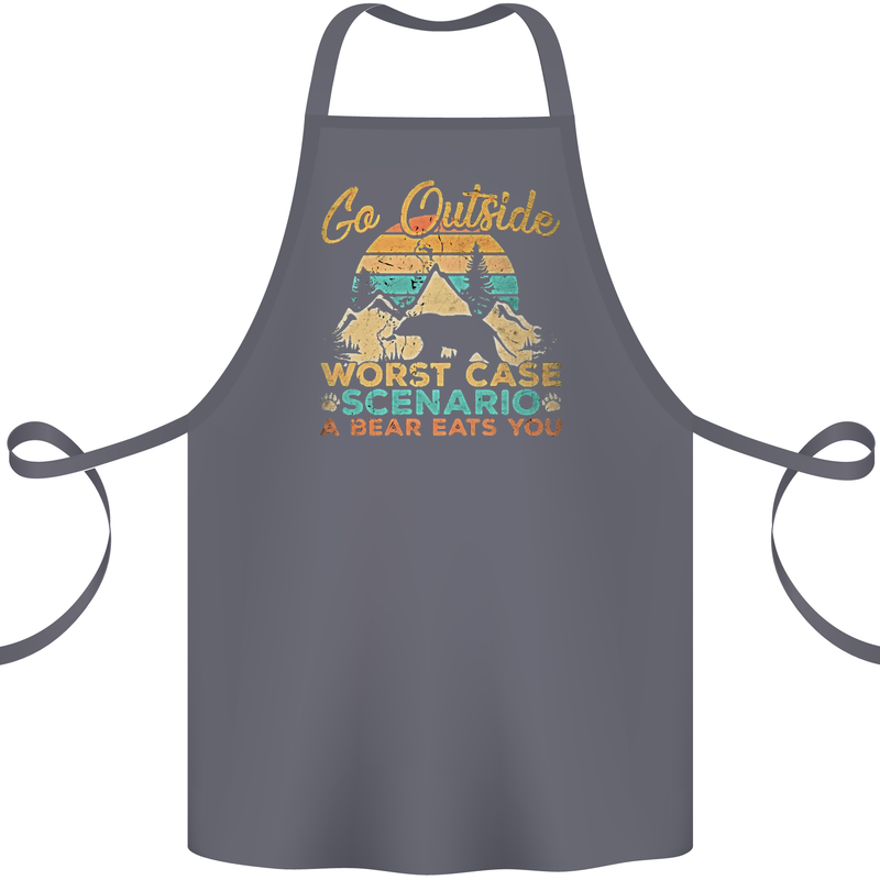 Go Outside Funny Camping Hiking Trekking Cotton Apron 100% Organic Steel