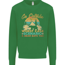 Go Outside Funny Camping Hiking Trekking Kids Sweatshirt Jumper Irish Green
