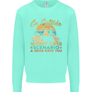 Go Outside Funny Camping Hiking Trekking Kids Sweatshirt Jumper Peppermint