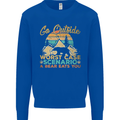 Go Outside Funny Camping Hiking Trekking Kids Sweatshirt Jumper Royal Blue