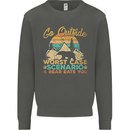 Go Outside Funny Camping Hiking Trekking Kids Sweatshirt Jumper Storm Grey