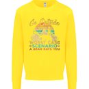 Go Outside Funny Camping Hiking Trekking Kids Sweatshirt Jumper Yellow