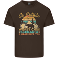 Go Outside Funny Camping Hiking Trekking Kids T-Shirt Childrens Chocolate