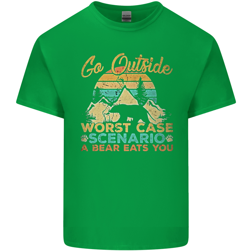 Go Outside Funny Camping Hiking Trekking Kids T-Shirt Childrens Irish Green