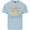 Go Outside Funny Camping Hiking Trekking Kids T-Shirt Childrens Light Blue