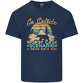 Go Outside Funny Camping Hiking Trekking Kids T-Shirt Childrens Navy Blue