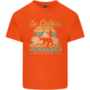 Go Outside Funny Camping Hiking Trekking Kids T-Shirt Childrens Orange