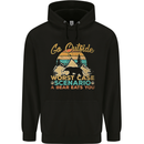 Go Outside Funny Camping Hiking Trekking Mens 80% Cotton Hoodie Black