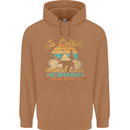 Go Outside Funny Camping Hiking Trekking Mens 80% Cotton Hoodie Caramel Latte