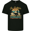 Go Outside Funny Camping Hiking Trekking Mens Cotton T-Shirt Tee Top Black