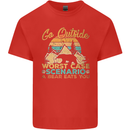 Go Outside Funny Camping Hiking Trekking Mens Cotton T-Shirt Tee Top Red