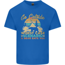 Go Outside Funny Camping Hiking Trekking Mens Cotton T-Shirt Tee Top Royal Blue