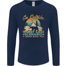Go Outside Funny Camping Hiking Trekking Mens Long Sleeve T-Shirt Navy Blue