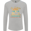 Go Outside Funny Camping Hiking Trekking Mens Long Sleeve T-Shirt Sports Grey