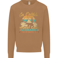 Go Outside Funny Camping Hiking Trekking Mens Sweatshirt Jumper Caramel Latte