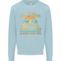 Go Outside Funny Camping Hiking Trekking Mens Sweatshirt Jumper Light Blue