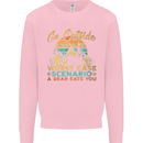 Go Outside Funny Camping Hiking Trekking Mens Sweatshirt Jumper Light Pink