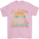 Go Outside Funny Camping Hiking Trekking Mens T-Shirt Cotton Gildan Light Pink