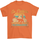 Go Outside Funny Camping Hiking Trekking Mens T-Shirt Cotton Gildan Orange