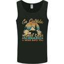 Go Outside Funny Camping Hiking Trekking Mens Vest Tank Top Black