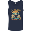 Go Outside Funny Camping Hiking Trekking Mens Vest Tank Top Navy Blue