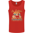 Go Outside Funny Camping Hiking Trekking Mens Vest Tank Top Red