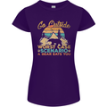 Go Outside Funny Camping Hiking Trekking Womens Petite Cut T-Shirt Purple